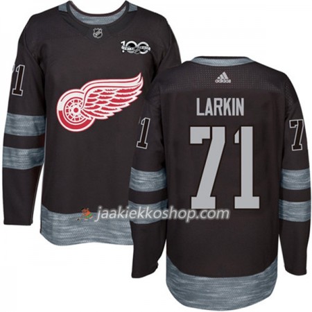 Miehille NHL Detroit Red Wings Pelipaita Dylan Larkin 71 1917-2017 100th Anniversary Adidas Musta Authentic